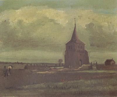 Vincent Van Gogh The old Tower of Nuenen with a Ploughman (nn04) oil painting image